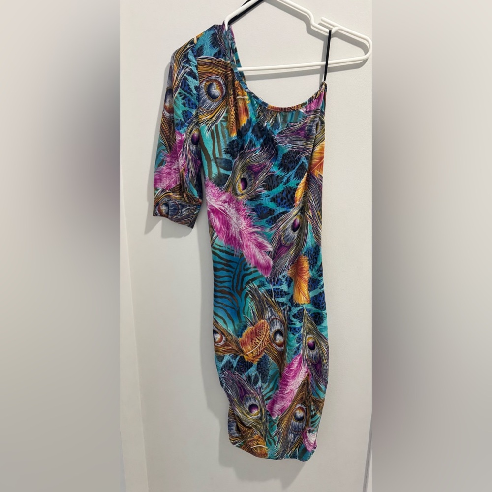 ✨HOST PICK✨ - Vibrant Feather Print Dress 🪶
